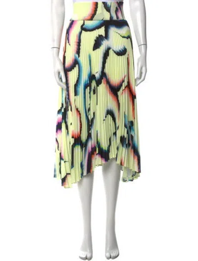 Pre-owned A.l.c Graphic Print Midi Length Skirt In Yellow