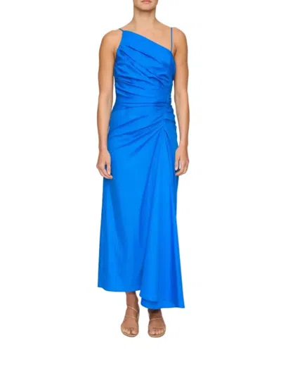 A.l.c Juno One-shoulder Midi Dress In Cornflower In Blue