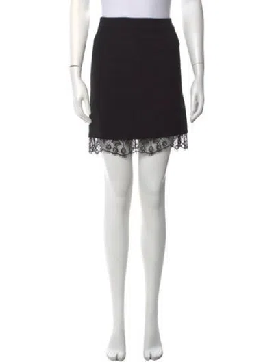 Pre-owned A.l.c Lace Pattern Mini Skirt In Black/blue