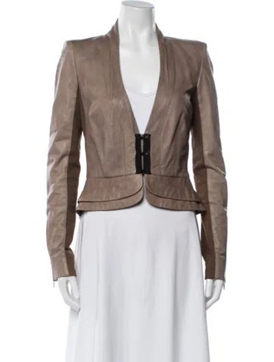 Pre-owned A.l.c Lamb Leather Jacket In Neutrals