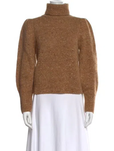 Pre-owned A.l.c Lambswool Tweed Pattern Sweater In Brown