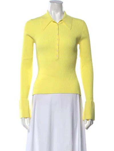 Pre-owned A.l.c Long Sleeve Polo In Yellow