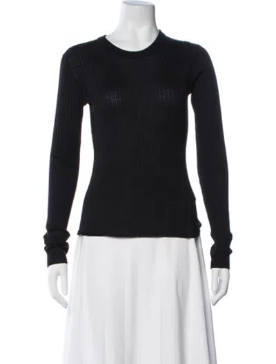 Pre-owned A.l.c Merino Wool Crew Neck Sweater In Black