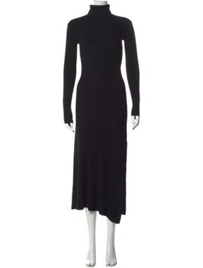 Pre-owned A.l.c Merino Wool Midi Length Dress In Black