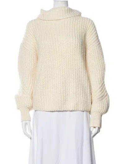 Pre-owned A.l.c Merino Wool Turtleneck Sweater In Neutrals