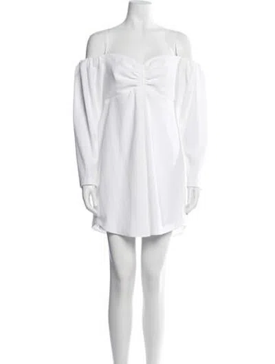 Pre-owned A.l.c Off-the-shoulder Mini Dress In White