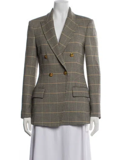Pre-owned A.l.c Plaid Print Blazer In Brown