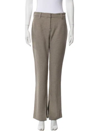 Pre-owned A.l.c Plaid Print Straight Leg Pants In Neutrals