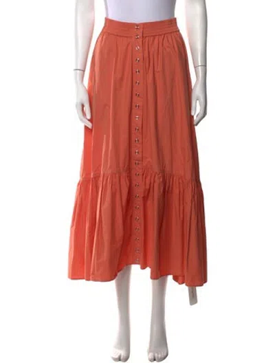 Pre-owned A.l.c Pleated Accents Long Skirt In Brown