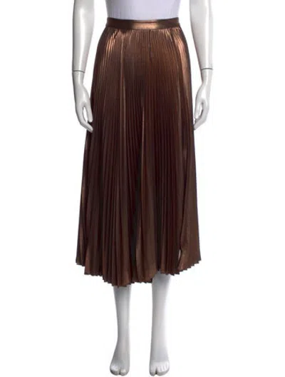 Pre-owned A.l.c Pleated Accents Long Skirt In Brown/metallic