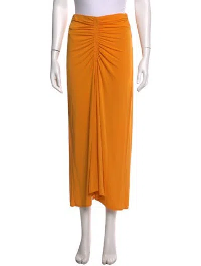 Pre-owned A.l.c Pleated Accents Long Skirt W/ Tags In Yellow