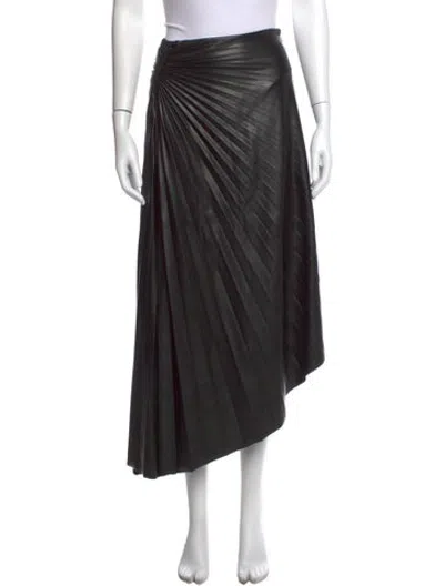 Pre-owned A.l.c Pleated Accents Midi Length Skirt In Black