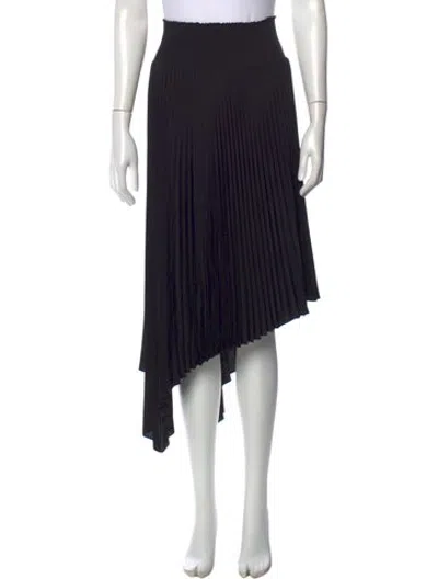 Pre-owned A.l.c Pleated Accents Midi Length Skirt In Black