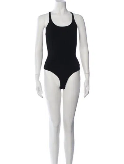 Pre-owned A.l.c Scoop Neck Sleeveless Bodysuit In Black