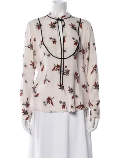 Pre-owned A.l.c Silk Floral Print Blouse In Pink