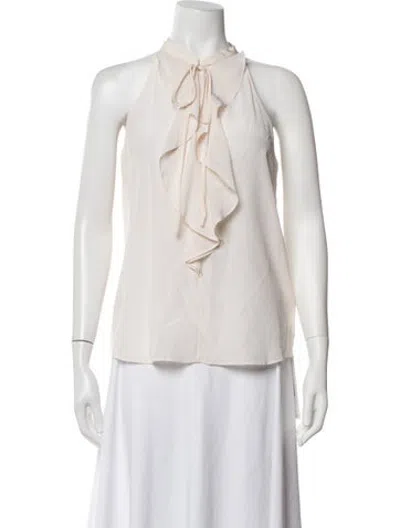 Pre-owned A.l.c Silk Halterneck Blouse In Neutrals