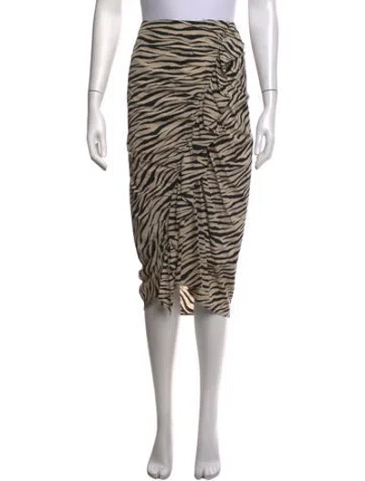 Pre-owned A.l.c Silk Midi Length Skirt In Neutrals