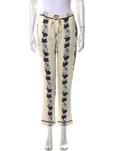 Pre-owned A.l.c Silk Straight Leg Pants In Neutrals