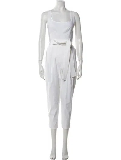 Pre-owned A.l.c Square Neckline Jumpsuit In White