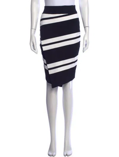 Pre-owned A.l.c Striped Midi Length Skirt In Black/white