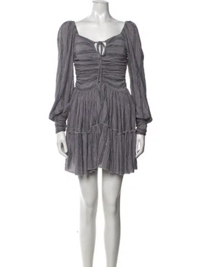 Pre-owned A.l.c Striped Mini Dress In Grey