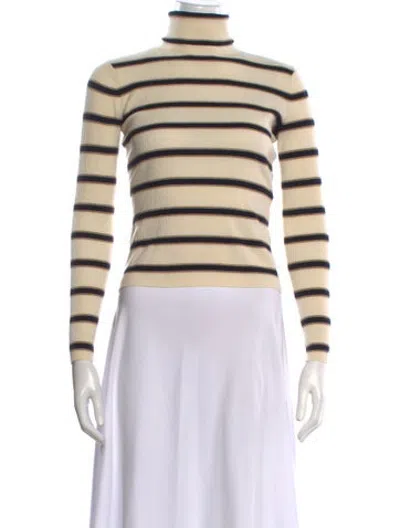 Pre-owned A.l.c Striped Turtleneck Sweater In Neutrals