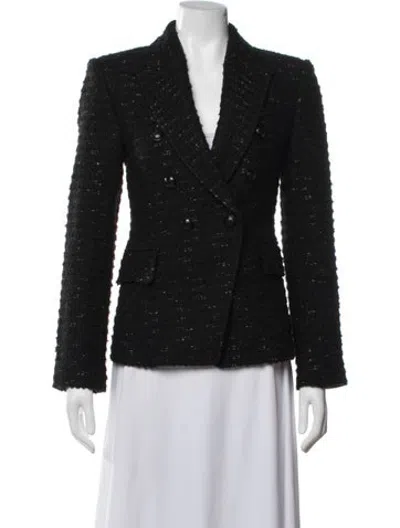 Pre-owned A.l.c Tweed Pattern Blazer In Black