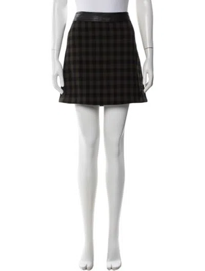 Pre-owned A.l.c Virgin Wool Mini Skirt In Green