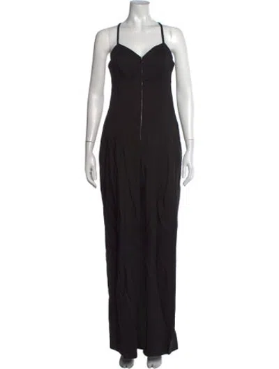 Pre-owned A.l.c V-neck Jumpsuit In Black