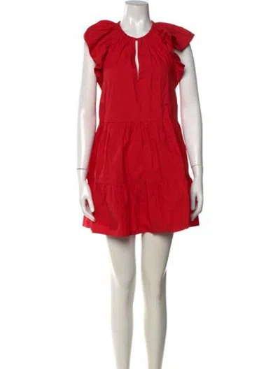 Pre-owned A.l.c V-neck Mini Dress In Red