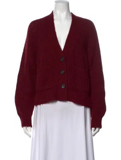 Pre-owned A.l.c V-neck Sweater In Burgundy