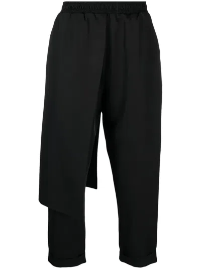 Alchemy Layered Cropped Trousers In Schwarz