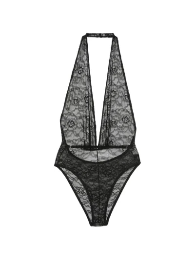 Alchemy Lia Lace Halterneck Bodysuit In Black