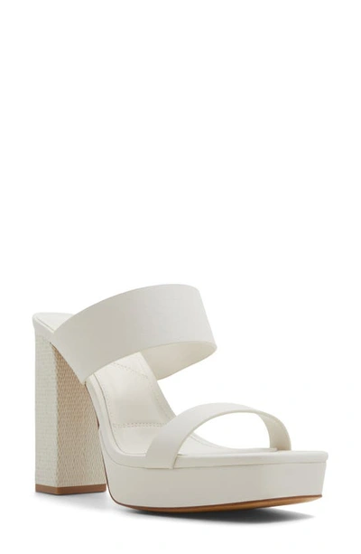 Aldo Audreena Platform Sandal In White Smooth