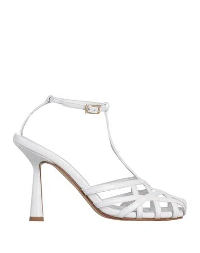 Aldo Castagna Woman Sandals White Size 5 Soft Leather