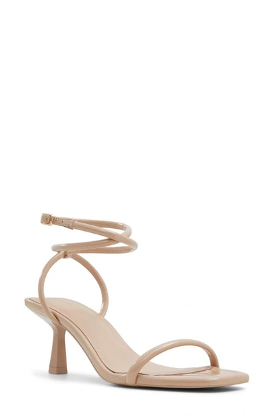 Aldo Dime Ankle Strap Sandal In Bone Patent