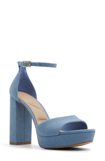 Aldo Enaegyn Ankle Strap Platform Sandal In Medium Denim Blue