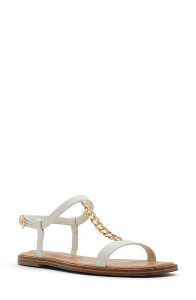 Aldo Ethoregan T-strap Sandal In Open White Smooth