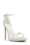 Aldo Serene Ankle Strap Platform Sandal In White Smooth