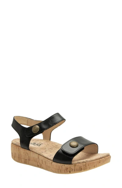 Alegria By Pg Lite Marta Ankle Strap Platform Wedge Sandal In Ink