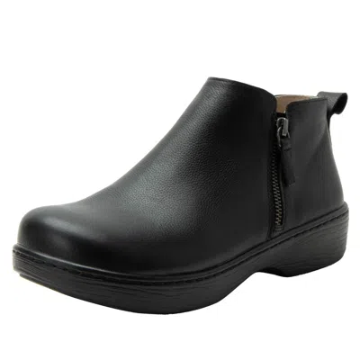 Alegria Oaklee Boots Womens Black Leather Side Zip Ankle Bootie Zogg3639