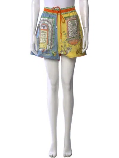 Pre-owned Alemais Graphic Print Mini Shorts In Orange