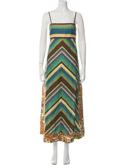 Pre-owned Alemais Linen Long Dress In Multicolor