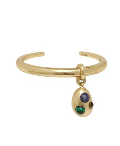 Alemais Women's Jem Rainbow Stone Egg Drop Bangle In Gold Multi In Green