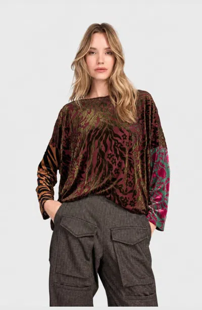 Alembika Aurelia Boxy Top In Wine Multi