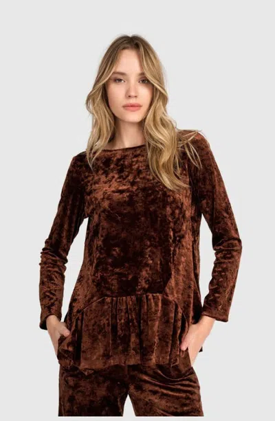 Alembika Crushed Velvet Addison Top In Maple