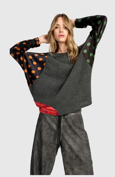 Alembika Maisie Curve Top In Carbon/dots