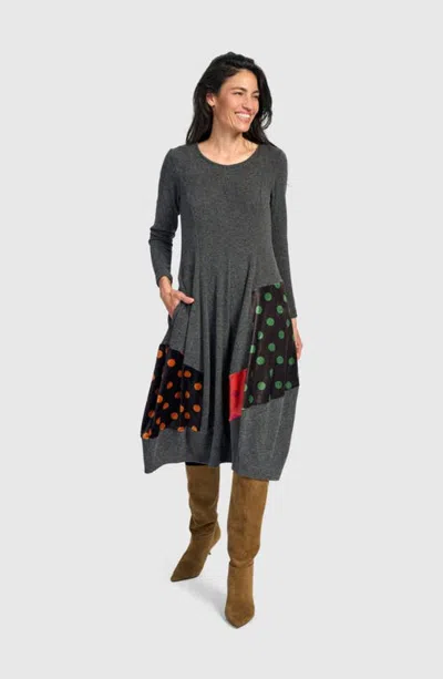 Alembika Moxie Cocoon Dress In Carbon/dots