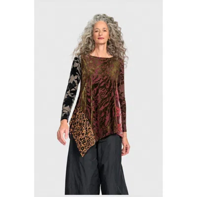 Alembika Wren Asymmetrical Top In Wine Multi
