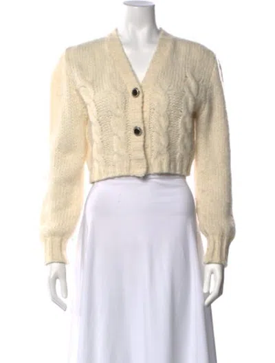 Pre-owned Alessandra Rich Alpaca V-neck Sweater In Neutrals
